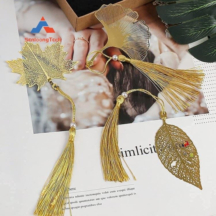 brass metal floral bookmark